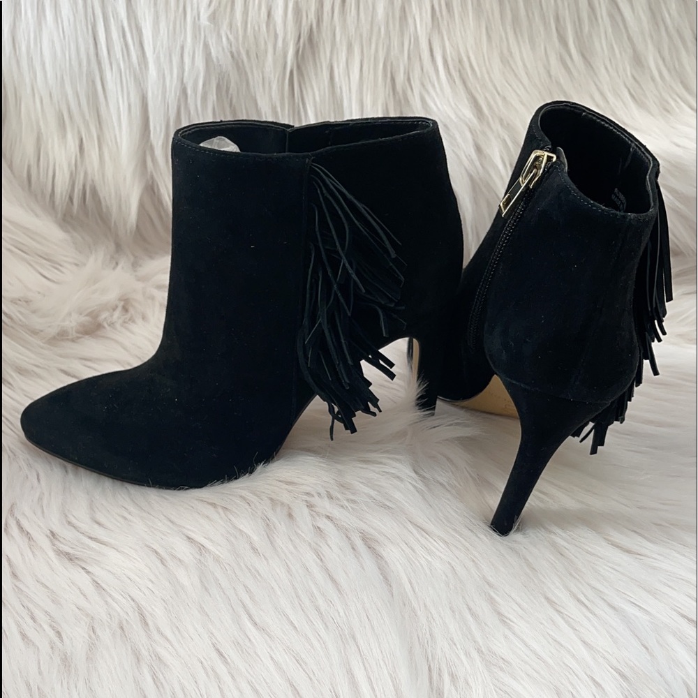 Ann Taylor suede tassel zip up ankle boots